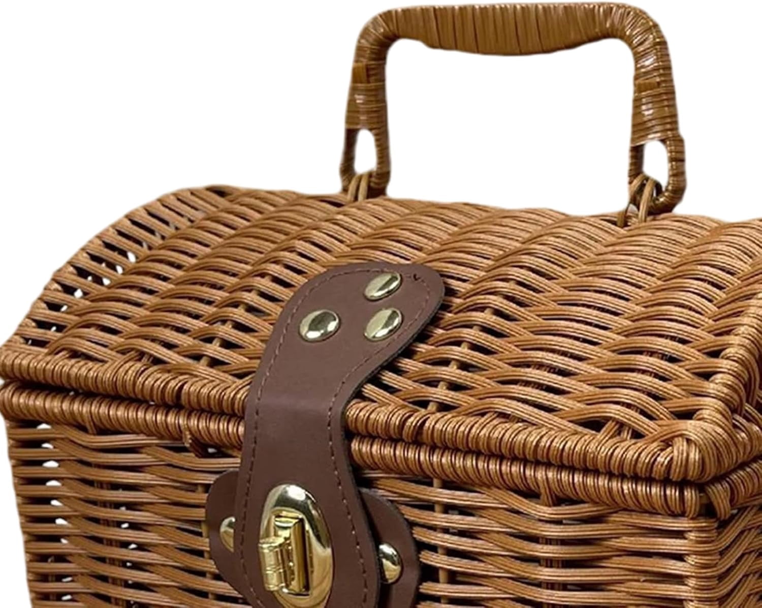 Picnic Basket with Cover - Vintage Fruit Carrier Box | Picnic Party Basket | for Easter Holiday Engagement Wedding Thanksgiving Spring Summer Autumn Photography Garden Yard Park(Q)