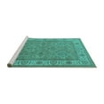 thumbnail image 2 of Ahgly Company Machine Washable Indoor Square Oriental Turquoise Blue Traditional Area Rugs, 3' Square, 2 of 4