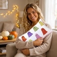 thumbnail image 6 of Colorful Sequin Ghost Lumbar Pillow Cover White Cushion Case With Scalloped Glitter Ghost Decorative Throw Pillowcase For Sofa Couch Cute, 6 of 7