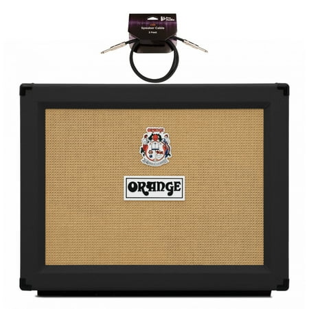 Orange PPC212OB 120W Open Back Cabinet Celestion Vintage 30 Speakers (Black) Bundle with 3ft Speaker Cable (2 Items)
