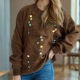 thumbnail image 4 of Suéter de cuello redondo para mujer, moda otoño invierno, tejido, suelto, manga larga, blusa, suéter de cuello redondo, suéter para mujer, 4 of 7