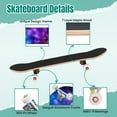 thumbnail image 4 of 31'' Complete Skateboard 7 Layer Canadian Maple Double Kick Deck Skateboards night sky stars nebula clouds cosmos galaxy Skate Board for Beginner Adult Gifts, 4 of 5