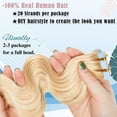 thumbnail image 2 of MY-LADY 20PCS Wavy Curly Tape in 100% Real Human Hair Extensions Hairpiece Skin Weft Full Head 24inch #24 Natural Blonde, 2 of 9
