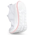 thumbnail image 3 of Zapatillas de tenis Feethit para mujer, zapatillas para caminar, ligeras e informales, para viajes, gimnasio, trabajo, camarera, enfermera, color blanco claro, 6.5, 3 of 6