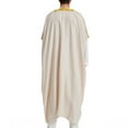 thumbnail image 4 of CONZONE Mens Muslim Kaftan Abaya Long Sleeve Robe For Men Trendy Solid Color Lapel Arab Thobe, 4 of 5