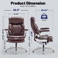 thumbnail image 5 of Qusaphy Big & Tall Office Chair 800LBS Heavy Duty - Ergonomic PU Leather Chair with 5D Armrests, 90°-120° Recline, Silent Wheels, 5 of 10