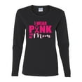 thumbnail image 2 of I Wear Pink for My Mom Survivor Awareness Womens Graphic Long Sleeve T-Shirt, Black, Small, 2 of 3