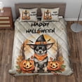 thumbnail image 2 of Happy Halloween Chihuahua Witches Hat Pumpkin Carving Quilt Bedding Set Dog Lover Gifts Idea 1 Blanket Bed Cover 2 Pillowcases - 02019, 2 of 5