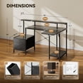 thumbnail image 2 of HLDIRECT 55 inch Gaming Desk with Power Outlets & LED Lights, Computer Desk with 3 drawers & Storage Shelves, Gaming Table with Monitor Stand and Foldable Tabletop, 2 of 8