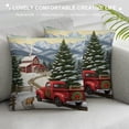 thumbnail image 3 of Creowell Christmas Tree Snowy Road Throw Pillow Cover Winter Square Cushion Cover Home Decor 1PC 12x12in, 3 of 5