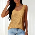 thumbnail image 2 of GPOECD Dressy Tank Tops for Women Neck Sleeveless Top with Shiny Details for Parties and Night Out Camisoles for Women Gold,S, 2 of 6