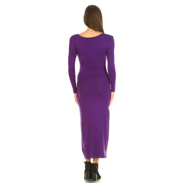 White Mark Robe Maxi de Maternité à Manches Longues pour Femmes