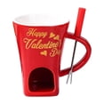 thumbnail image 3 of Taza para fondue de chocolate con tenedor, calentador de queso y mantequillera individual, ideal Rojo, 3 of 9