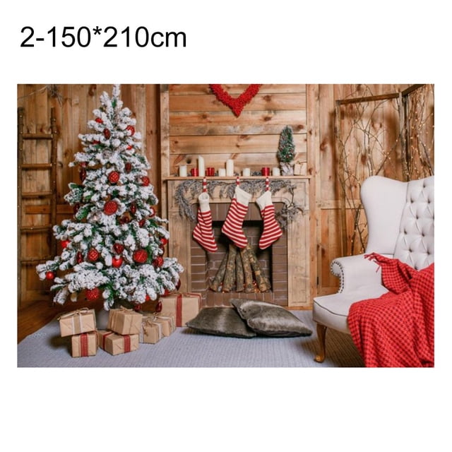 Backdrop Rectangle Christmas Backdrop No-wrinkle Fabric Santa Claus Background Screen Party Decor