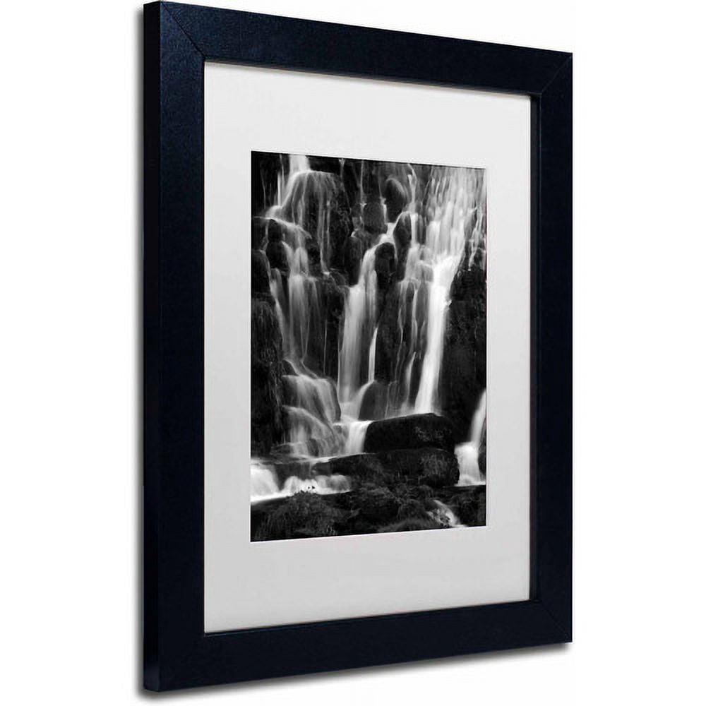 Trademark Fine Art "White Waterfall" Canvas Art by Philippe Sainte-Laudy, White Matte, Black Frame