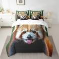 thumbnail image 2 of Erosebridal Kawaii Red Panda Bed in a Bag Twin size, Zoo Animal Bed Set, 3D Wildlife Print Decor, Reversible 7pcs, 2 of 5
