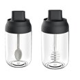 thumbnail image 1 of 2 uds tarros de almacenamiento vacíos prácticos tarros de almacenamiento de especias contenedor de condimento multifuncional con tapa para cocina (botella de condimento + botella de miel) kaili Sencillez, 1 of 5