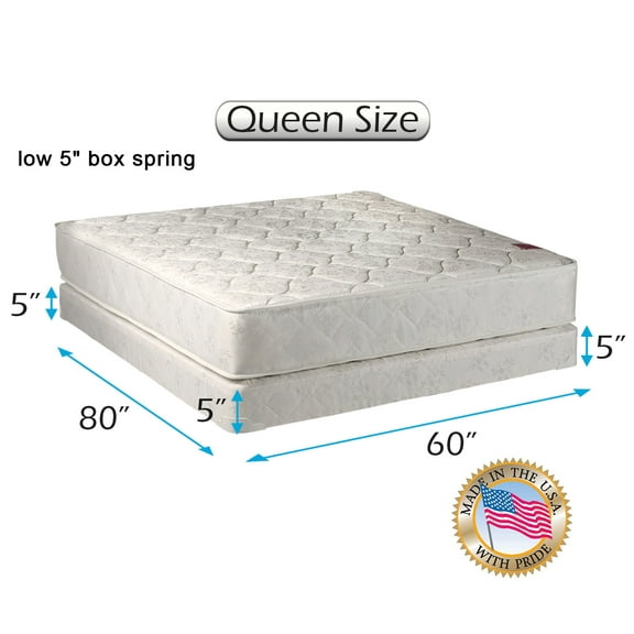 Dream Sleep Legacy King 2-Sided Mattress and Low Profile Box Spring Set with Mattress Protector Included - Fully Assembled, Good for your back, Superior Quality, Long Lasting by Dream Solutions USA