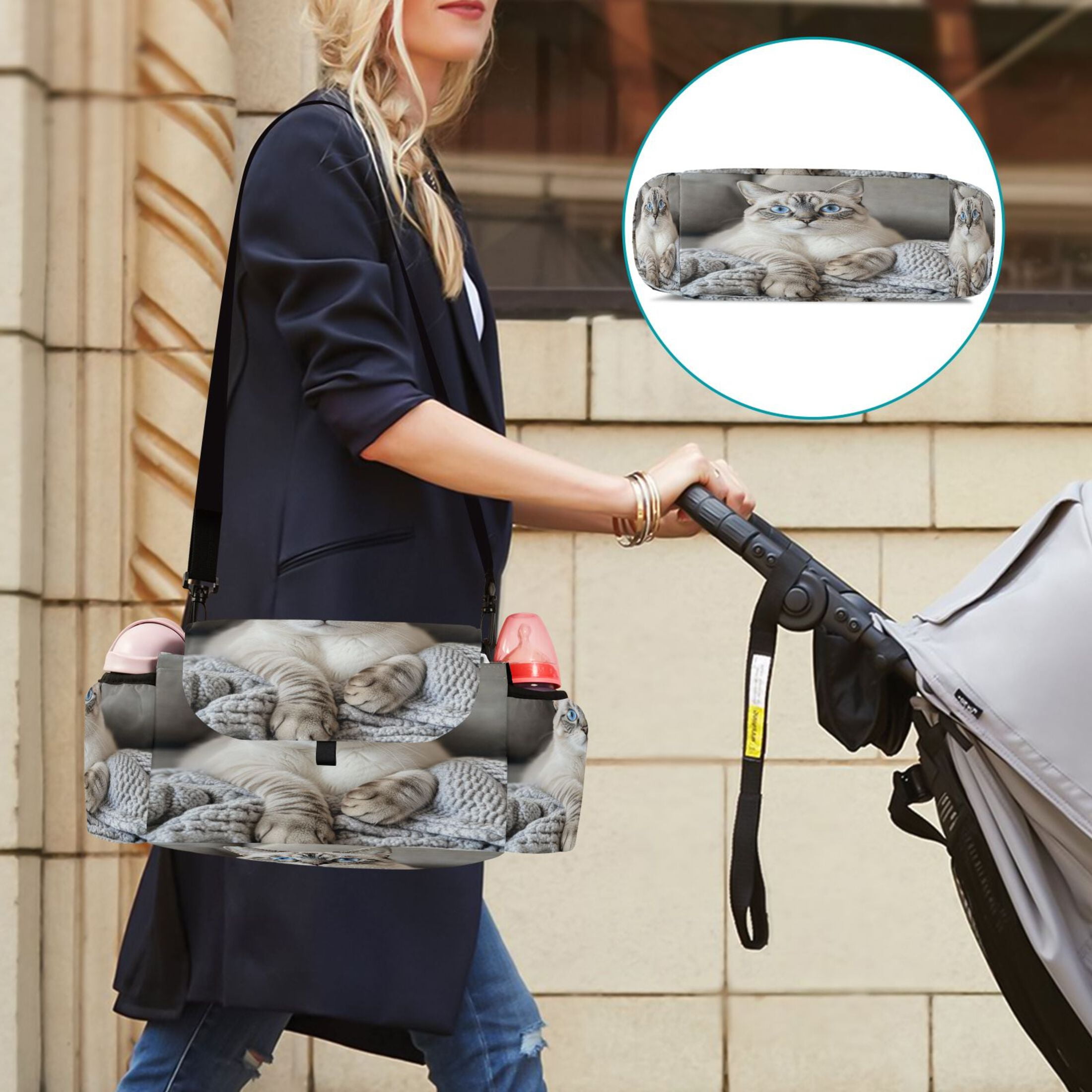 DIXRUYEE Stroller Organizer Nap Queen Printed