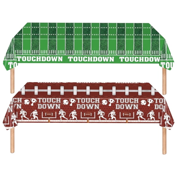 Moerstar 2 Pcs Football Tablecloth Game Day Party Decorations, Football Party Supplies Superbowl Party Games Decoration 53" x 106"