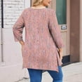thumbnail image 4 of Oplxuo Plus Size Tops for Women 3/4 Sleeve Shirts Tunic Tops to Wear with Leggings Loose Fit Summer Fall Clothes, 4 of 4