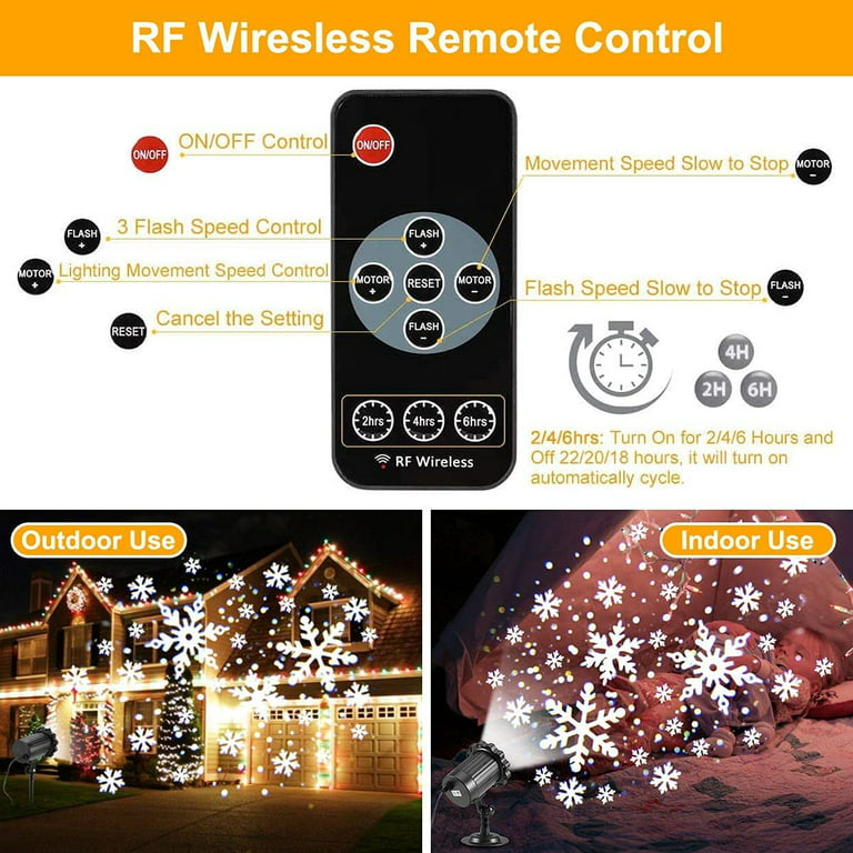 Christmas Snowfall Light Projector, LED Snow Lights with Remote Control  Holiday Light Rotation for Valentines Day Christmas Halloween Holiday Party