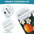 thumbnail image 3 of Yayeee 40oz Double-Wall Insulated Stainless Steel Tumbler with Handle Bottle, Blue Floral Oranges, 3 of 8