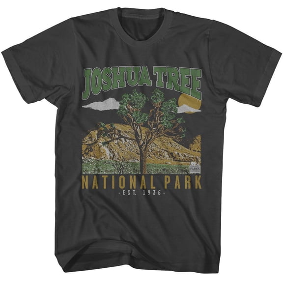 National Parks Joshua Tree Est 1936 Smoke Adult T-Shirt