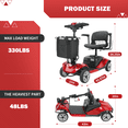 thumbnail image 4 of 4 Wheel Mobility Scooter for Seniors&Adults,15 Miles Foldable Electric Mobility Scooter,350W Powered Electric Wheelchair Device for Adults 300 lbs,LED Lights,Basket,Compact Mobile for Travel, 4 of 11