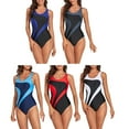 thumbnail image 7 of Xmarks Women's Athletic One Piece Swimsuits Color Block Racerback Swimwear Racing Training Sports Bathing Suit Tummy Control 1 Piece Swimsuit,M-2XL, 7 of 7