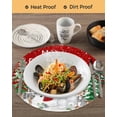 thumbnail image 3 of 15 Inch Round Placemats Set of 6, Red Christmas Non Slip Heat Insulation PP Table Mats, Xmas Trees Snowman Elk Snowflake Washable Place Mats for Kitchen Dining Party Table Decor, 3 of 7