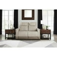 thumbnail image 2 of Signature Design by Ashley Battleville Leather Power Reclining Loveseat in Beige, 2 of 7