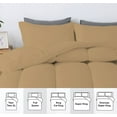 thumbnail image 3 of D.N.G. BEDDINGS 5 Piece Luxury Straight Line Pattern Comforter Set, Premium Super Soft, 800 Thread Count, 100% Egyptian Cotton, Oversized Super King Size Taupe Solid Color, 3 of 6