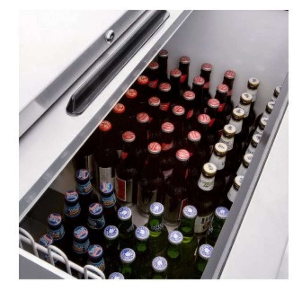 Cooler Depot 95" NSF Commercial Beer Bottle Cooler, Stainless Steel Back Bar Refrigerator with Glass Froster & Cap Catcher