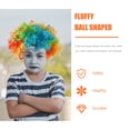 thumbnail image 2 of Peluca de pelo de payaso, Cosplay que muestra payaso, peluca esponjosa en forma de bola, peinado, tocados para disfraces de Halloween, Navidad (colorido), 2 of 6