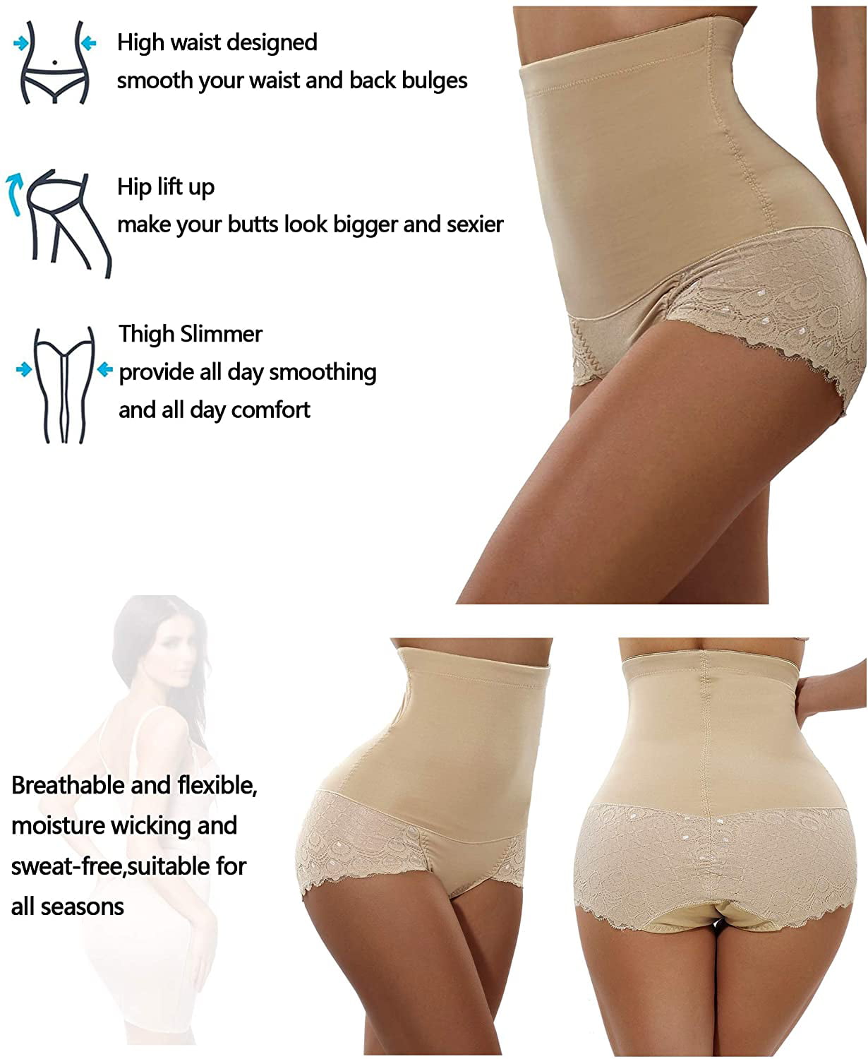 Buy YERKOADWomens Butt Lifter Panties Tummy Control Waist Trainer