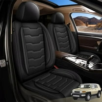 Seat Covers Fit for Fj Cruiser 2007-2014: Full Seat Faux Leather Car Seat Protector Compatible Airbag Waterproof Vehicle Cushion(Black, 5 Seats)