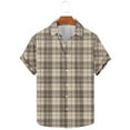 thumbnail image 2 of miqiqism Men Plus Size Tops Shirts Buffalo Plaid Blouses Short Sleeve Tshirts Casual Button-Down Shirt for Men Summer Top 2025 Fashon,01_Multicolor,XX-Large, 2 of 5