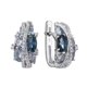 thumbnail image 3 of Pendientes de estilo europeo vintage shaofei con zafiro y diamantes en plata maciza de dos tonos 14 k azul, 3 of 4