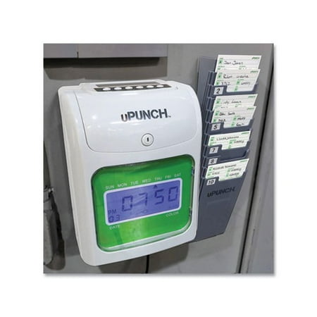 UB1000 Electronic Non-Calculating Time Clock Bundle LCD Display, Beige/Green