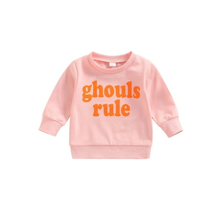 

wybzd Baby Boy Girl Spring Autumn Letter Printed Long Sleeve Round Neck Warm Loose Pullover Sweatshirt Tops 0-3 Years
