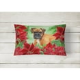 thumbnail image 2 of Carolines Treasures CK1289PW1216 German Boxer Poinsettas Canvas Fabric Decorative Pillow  12H x16W multicolor, 2 of 3