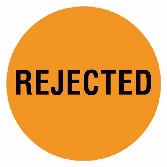 Tapecase Circle Inventory Control Label, Rejected, Orange, Pk1000 16U939
