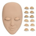 thumbnail image 2 of Eyelash Extension Mannequin Head, 6 Pair Replacement Eyelids Multifunctional Soft Touch Lash Mannequin Head  for Makeup Training Pink,Skin Color,Coffee Color, 2 of 7