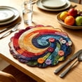 thumbnail image 5 of Boovnll Placemats, 6Pcs Round Woven Rattan Heat Resistant Placemats with Gradient Color, Decorative Kitchen Table Mats for Dining Home,15x15in, 5 of 7
