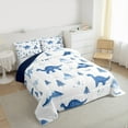 thumbnail image 2 of Manfei Cute Cartoon Dinsaur King Size Comforter Sets,Natural Mountain Pine Bedding Comforter Set,Blue White Bedding Set For Boys,Breathable Home Decor Reversible,3-Piece, 2 of 7