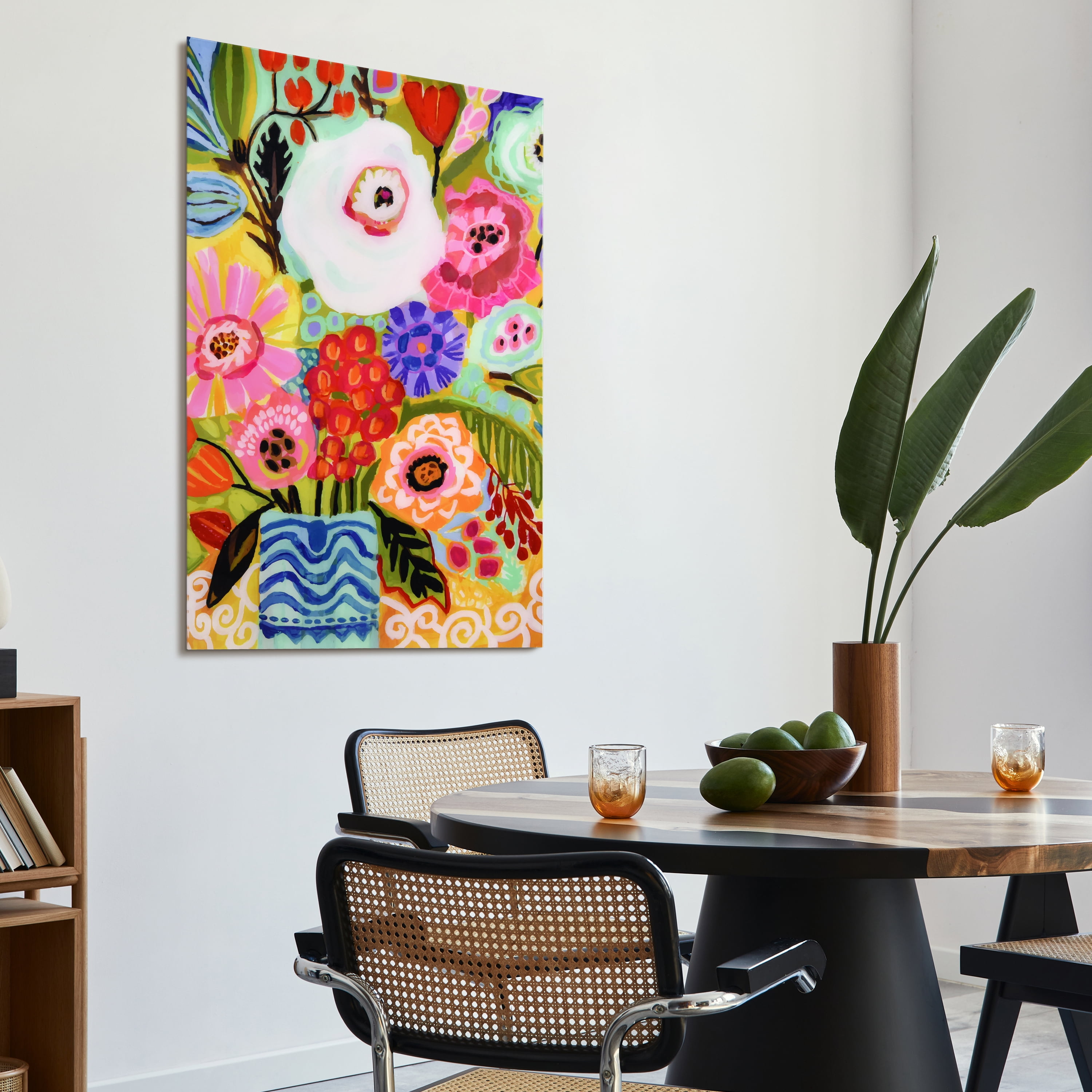 Empire Art Direct Fresh Flowers in Vase II Frameless Free Floating Tempered Glass Panel Graphic Wall Art, 48" x 32" x 0.2", Ready to Hang