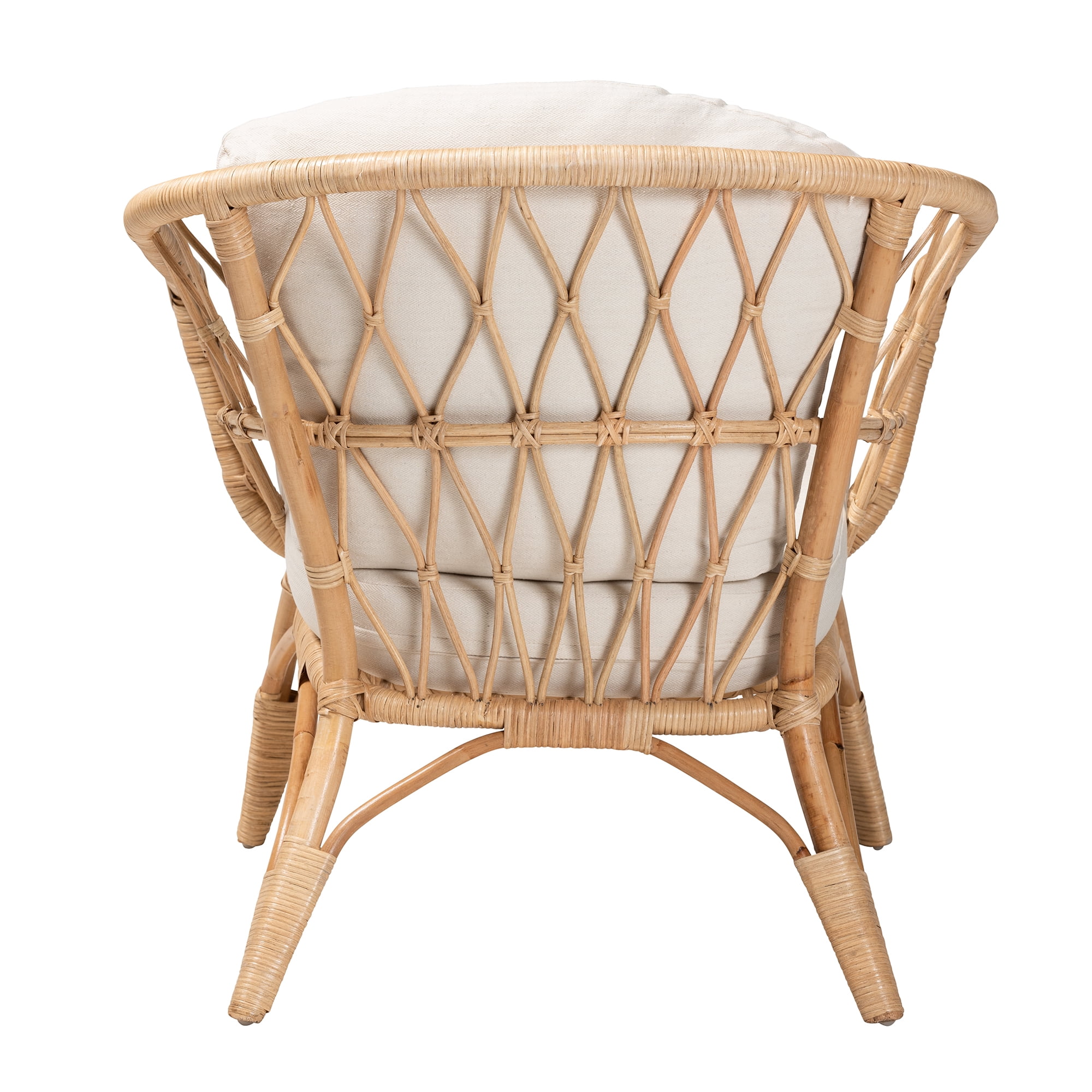 bali & pari Feya Rattan BOHO Accent Chair, Natural Brown