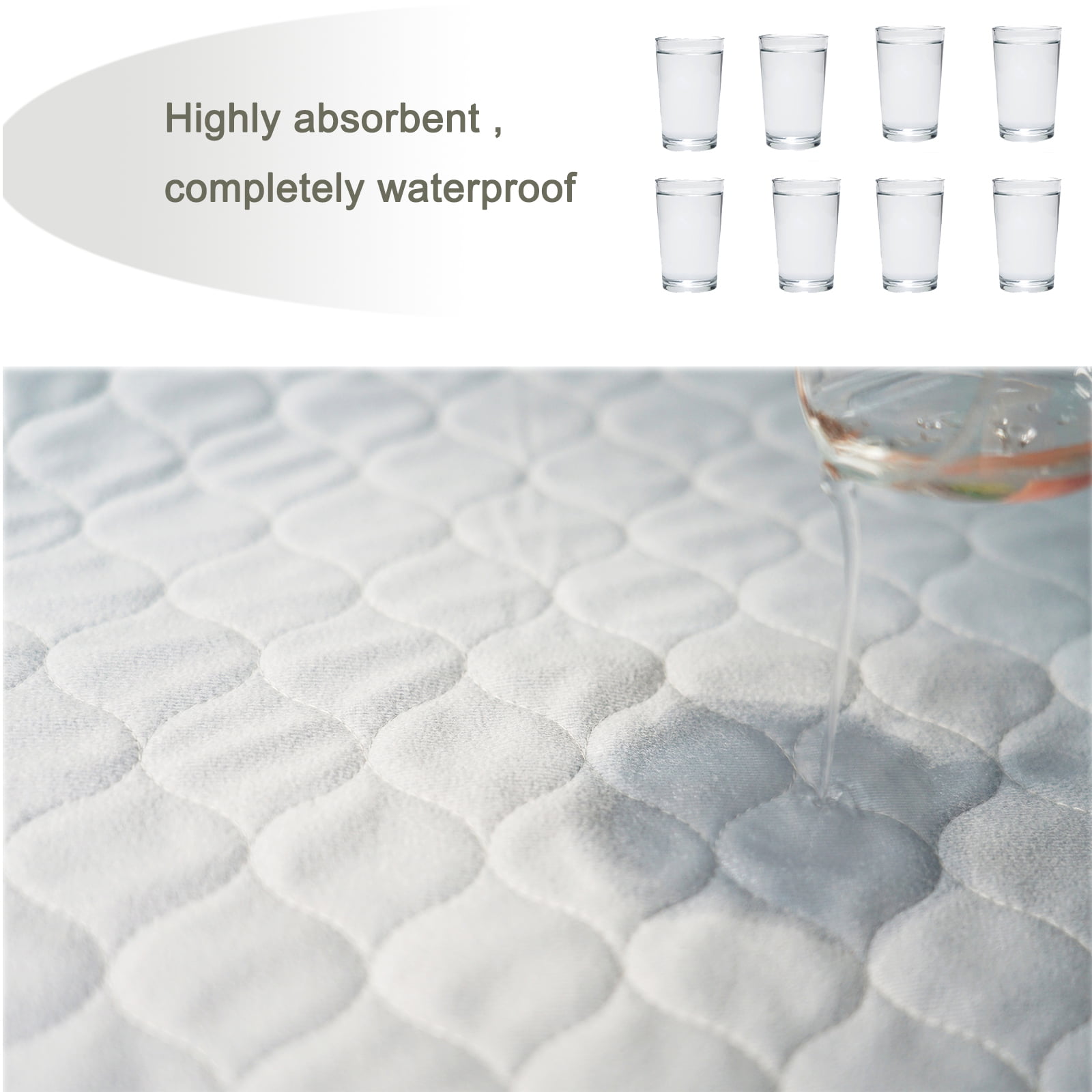 2 Pack Soft-brushed Absorbent Incontinence Underpads Leakproof Bed Pads Washable Reusable 34X52 Fit Full Bed Waterproof  Sheet Mattress Protector