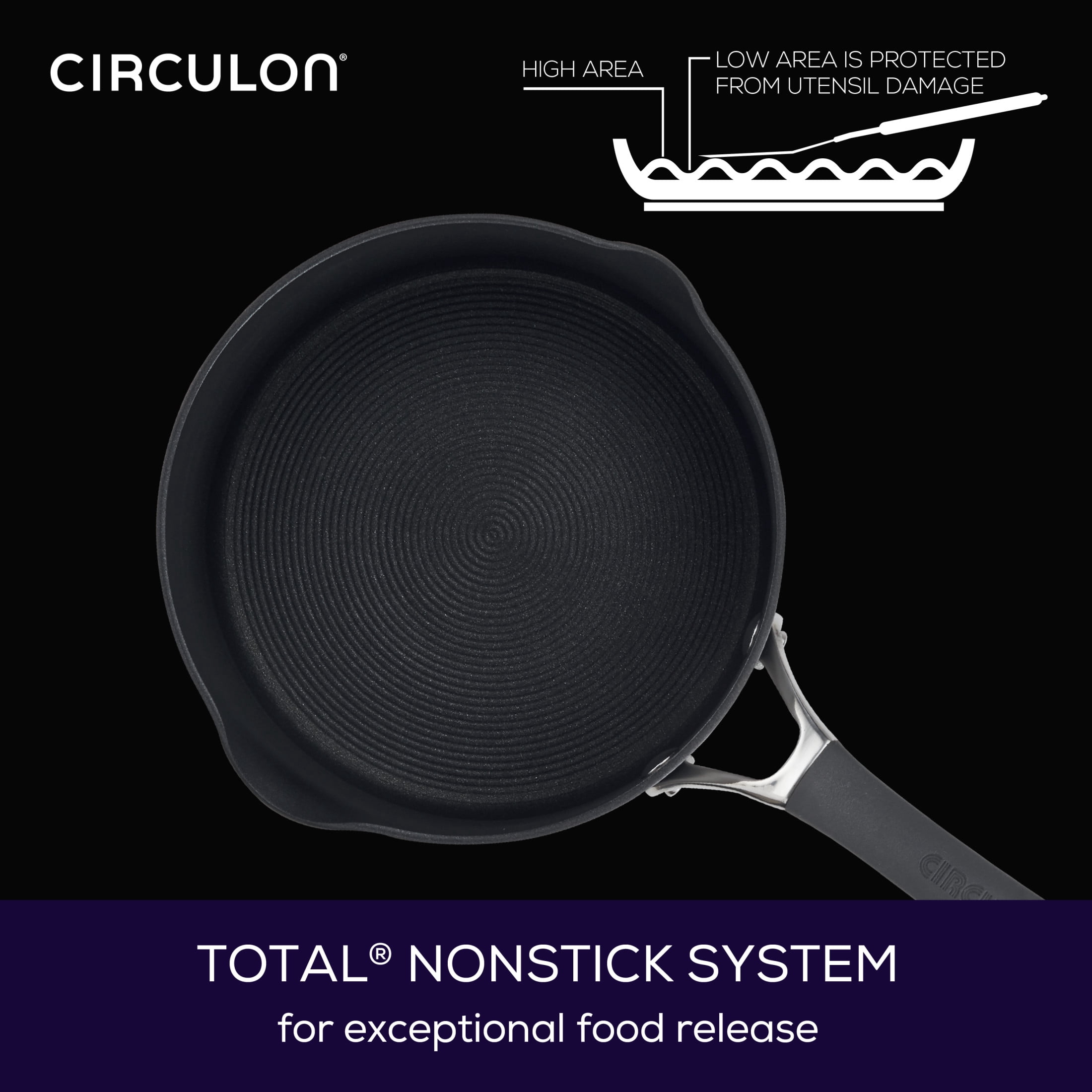 Circulon 3 Qt Radiance Hard-Anodized Nonstick Straining Saucepan, Gray